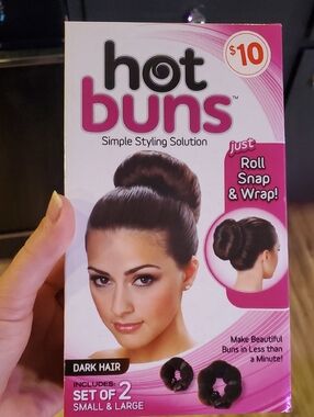 As Seen On TV Hot Buns Hair Styling Kit - Pink and Black